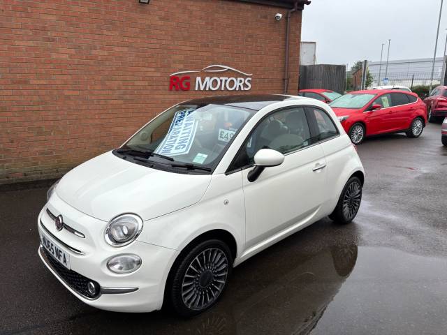 Fiat 500 1.2 Lounge 3dr White 3dr Hatch, £20 Tax, 60 MPG, Hatchback Petrol White