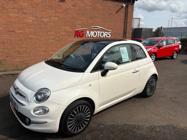 Fiat 500 1.2 Lounge 3dr White 3dr Hatch, £20 Tax, 60 MPG, Hatchback Petrol White